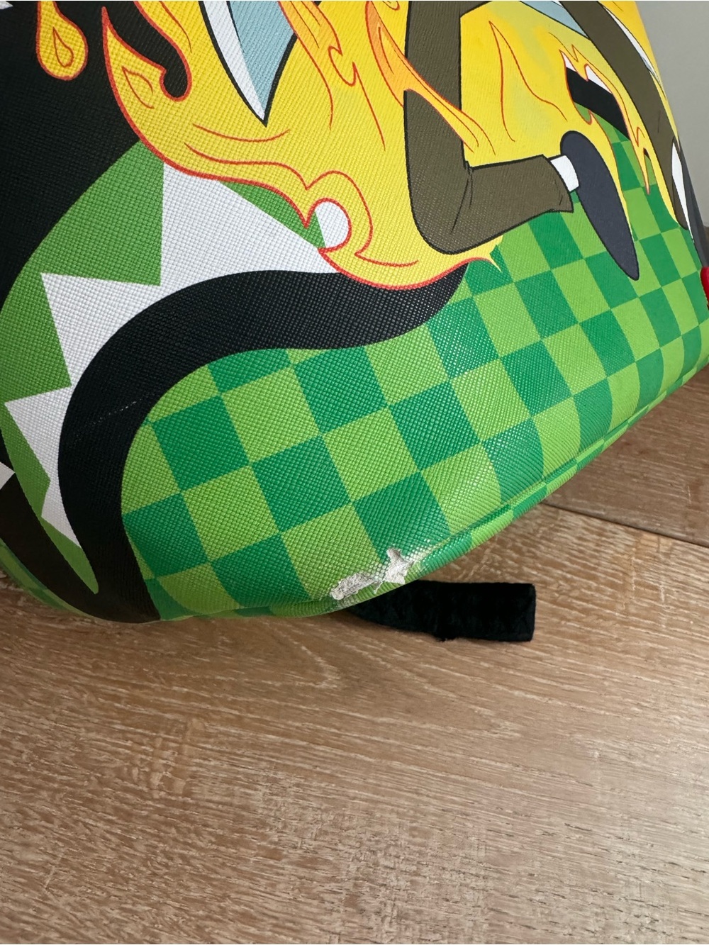 Sprayground x Rick and Morty “Fire Rick” backpack in green checker colorway - Picture 5 of 5